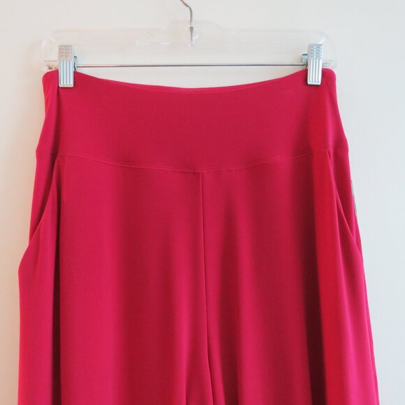 SYMPLI Wide Leg Trouser Pant in Magenta Stretch Pull On Travel - Size US 10 NWT - Picture 6 of 16